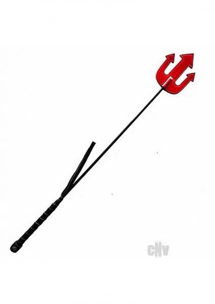 Rouge Leather Devil Riding Crop Red