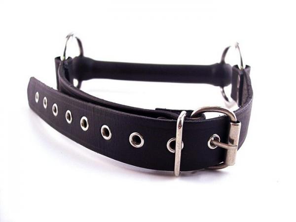 Rouge Leather O Ring Rod Gag Black