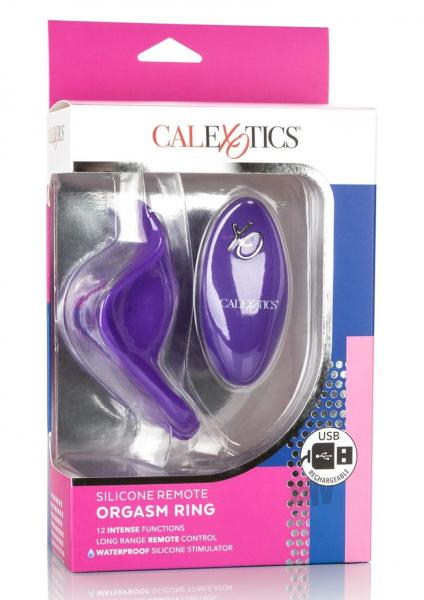 Silicone Remote Rechargeable Orgasm Ring Purple