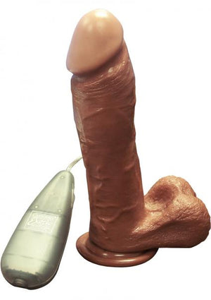 Vibrating Emperor Dildo 8 Inch Brown
