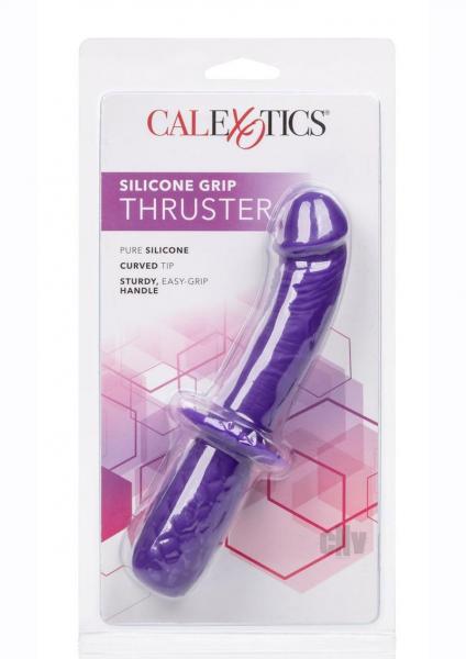 Silicone Grip Thruster Purple G Spot Dildo