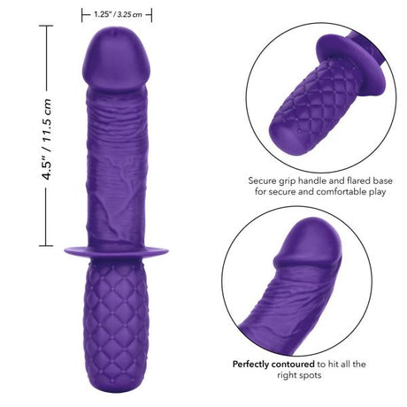Silicone Grip Thruster Purple G Spot Dildo