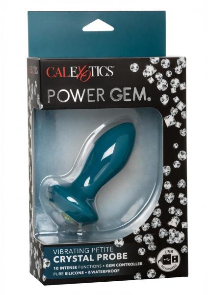 Power Gem Vibrating Petite Crystal Probe Blue