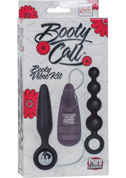 Booty Call Booty Vibro Kit Silicone Remote Control Anal Probes Black 2 Each