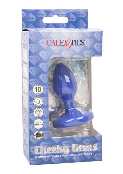 Cheeky Gems Medium Rechargeable Vibrating Probe Blue