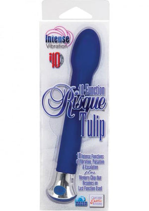 10 Function Risque Tulip Vibrator Blue