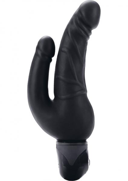 Bendie Power Stud Over & Under Double Vibrating Dildo Waterproof Black