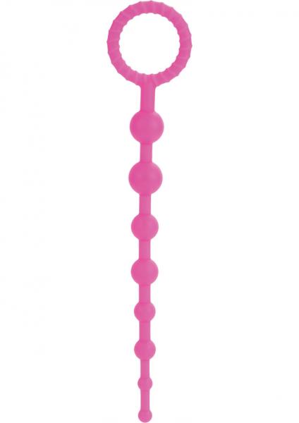 Booty Call X 10 Silicone Anal Beads Pink 8 Inch