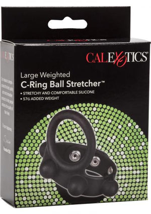 Large Weighted C Ring Ball Stretcher Silicone Black