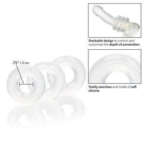 Set Of 3 Silicone Stacker Rings Clear