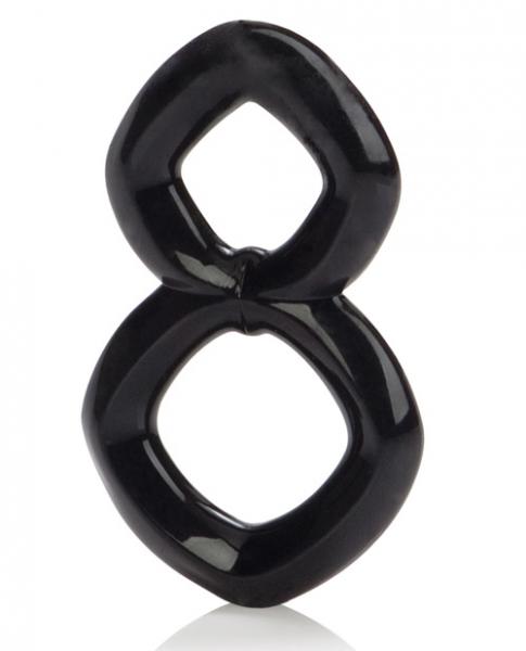 Crazy 8 Enhancer Double Cock Ring Black