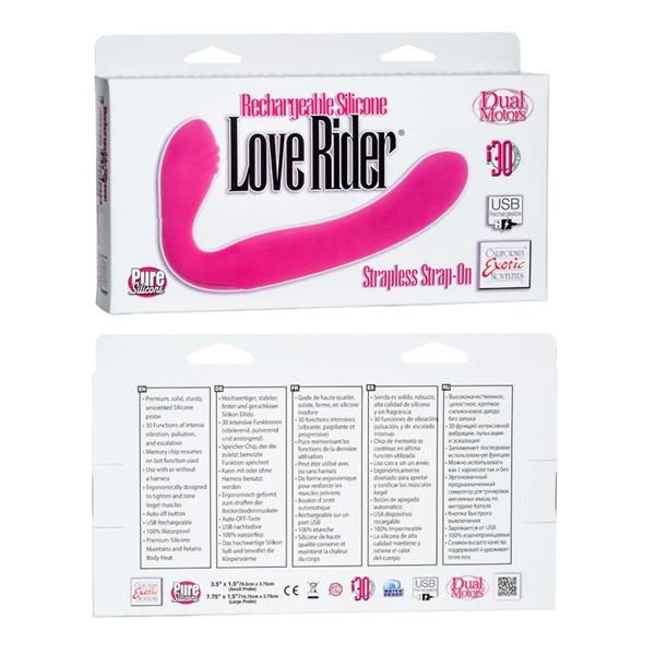 Love Rider Rechargeable Strapless Strap On Pink