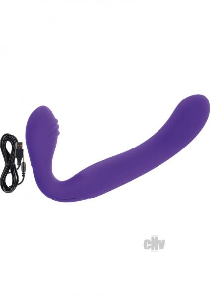 Rechargeable Silicone Love Rider Strapless Strap On Purple