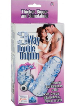 3 Way Double Dolphin Blue Waterproof Vibrator