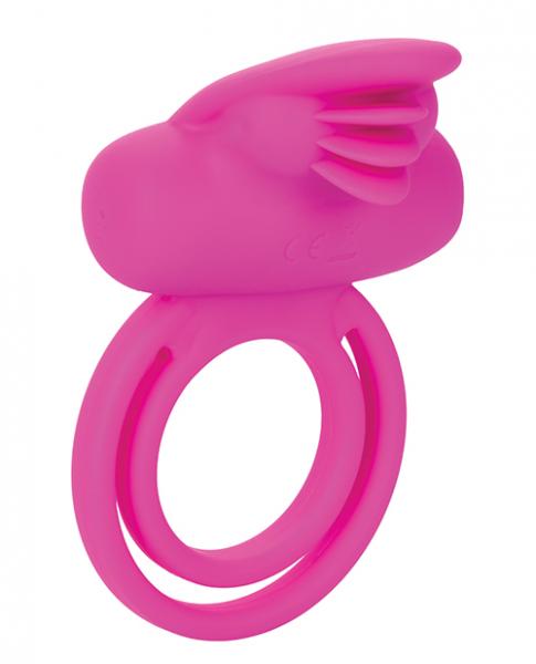 Dual Clit Flicker Enhancer Vibrating Cock Ring Pink