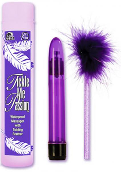 Tickle Me Passion Vibrator And Tickling Feather Purple