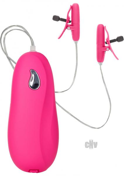 Nipple Play Vibrating Heated Nipple Clamps Pink