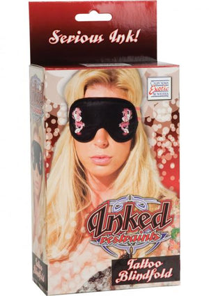 Inked Restraints Tattoo Blindfold Black