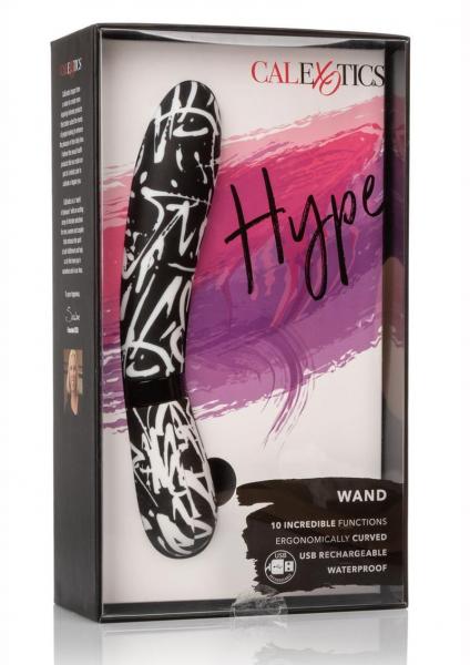 Hype Wand Flexible Shaft Black White Vibrator