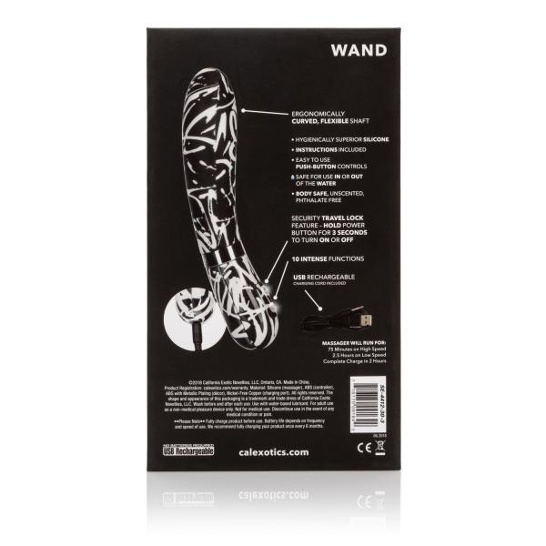 Hype Wand Flexible Shaft Black White Vibrator