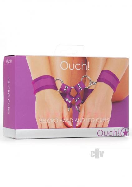 Ouch Velcro Hand/Leg Cuffs Purple