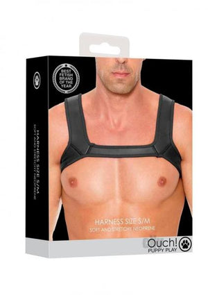 Ouch Neoprene Harness S/M Black