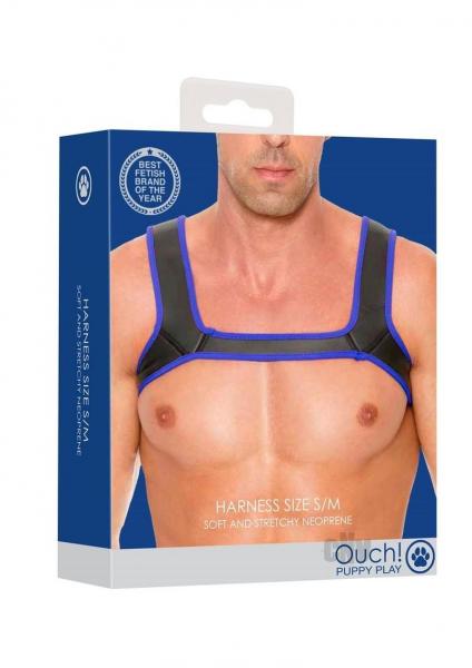 Ouch Neoprene Harness S/M Blue