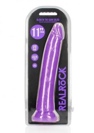 Realrock Slim Dildo 11 Gitd Purple
