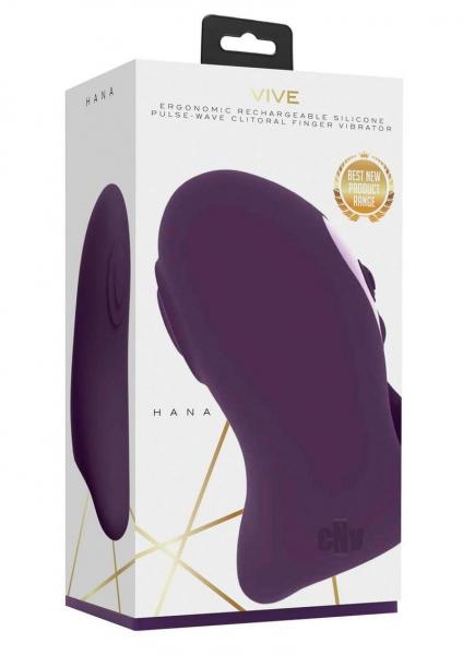 Vive Hana Rechargeable Pulse Wave Silicone Finger Vibrator Purple
