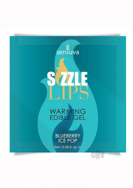 Sizzle Lips Warming Gel Single Use Packet Blueberry Ice Pop