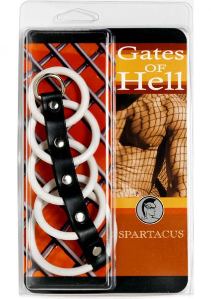 Gates Of Hell 5 Ring White Rubber Gates Cockcage White