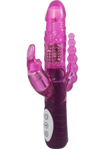 Tri Me Dual Insertion Vibrator Waterproof Lavender