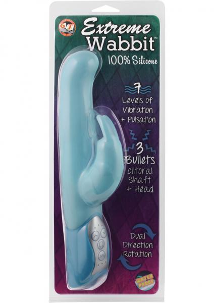 Extreme Wabbit Silicone Rabbit Vibrator Waterproof Blue
