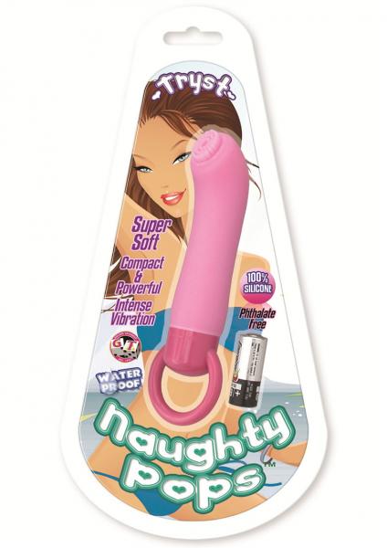 Naughty Pops Tryst Vibrator 100% Silicone Pink Waterproof