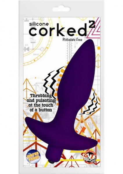 Corked 02 Silicone Anal Plug Waterproof Medium	 Purple