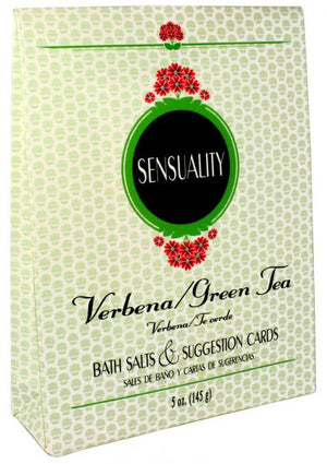 Sensuality Verbena Green Tea Scented Bath Salts With Suggestion Cards