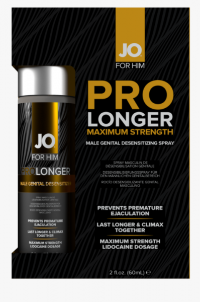 Jo Prolonger Spray With Lidocaine Male Genital Desensitizer 2oz