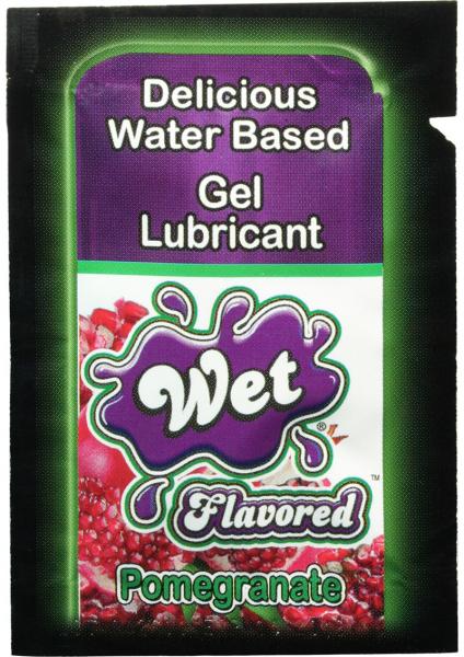 Wet Flavored Water Based Gel Lubricant Pomegranate 3 M L Foil Pack