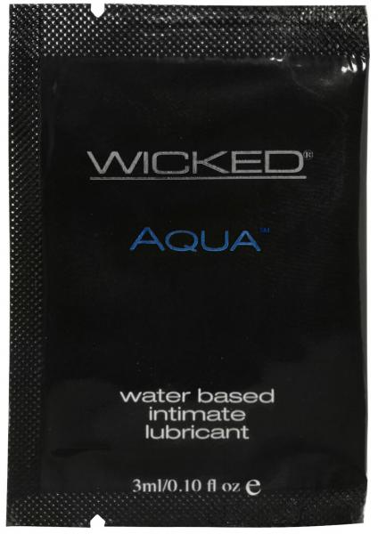 Wicked Aqua Water Based Lubricant Unscented Foil Packs 144 Per Bag