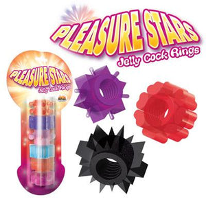 Pleasure Stars Jelly Cock Rings 6 Pack Assorted Colors