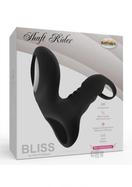 Bliss Shaft Rider Vibrating Cock Ring Sleeve Black