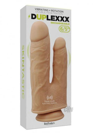 Skinsations Duplexx Vibrating & Rotating Double Dildo Flesh