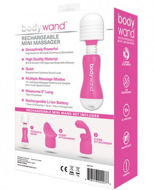 Bodywand Rechargeable Mini Pink With Attachments