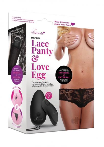 Secrets Low Rise Lace Panty/Egg Black