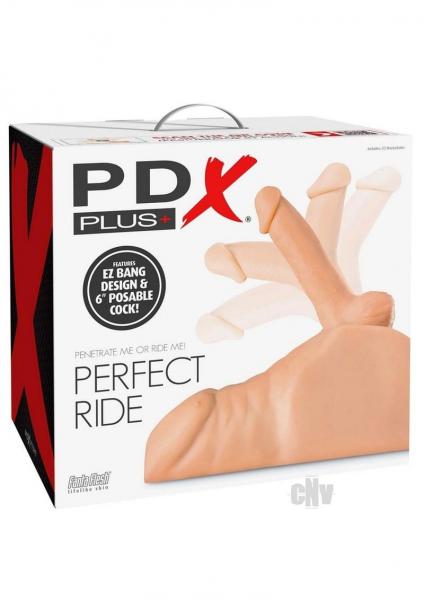 Pdx Plus Perfect Ride Dildo And Masturbator Light