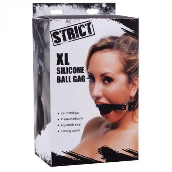 Strict Xl 2 Inches Silicone Ball Gag Black O/S