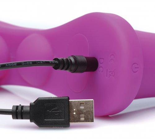 Double Take 10 X Double Penetration Vibrating Strap On Harness Purple