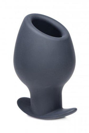 Ass Goblet Silicone Hollow Anal Plug Large Black