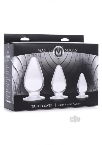 Ms Triple Cones 3pc Anal Plug Set Clear