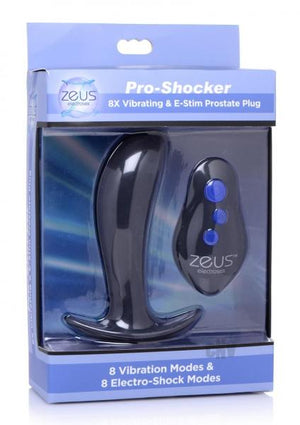 Zeus Pro Shock 8x Prostate Plug Black